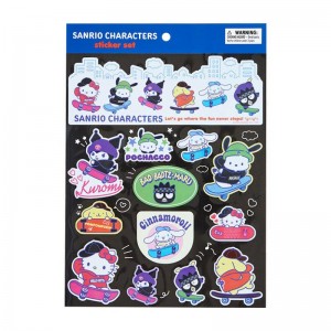 Sanrio 13-pc (Sk8r Squad Series) Sanrio Characters Sticker Sheet USA | NEFOK-3841