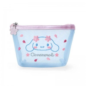 Sanrio Cinnamoroll Mesh Zipper (Pink Sakura Series) Sanrio Characters Pouch USA | IBTKM-6401