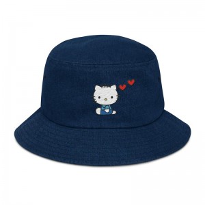 Sanrio Dear Daniel Embroidered Denim Accessories Bucket Hat USA | IGVQH-0492