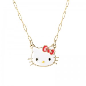 Sanrio Hello Kitty 10K Yellow Gold Mini Link Sanrio Characters Necklace USA | EBMAN-3240