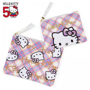 Sanrio Hello Kitty 2-Piece Set (Hello Kitty Dress Tartan Series) Sanrio Characters Pouch USA | LACNZ-8049