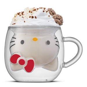 Sanrio Hello Kitty 3D Double Wall Coffee Sanrio Characters Mug USA | YWRQV-4301