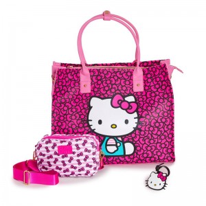 Sanrio Hello Kitty 3-pc All-Over Print Travel Set Sanrio Characters Tote USA | XUDHK-7309