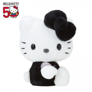 Sanrio Hello Kitty 50th Anniv. Plush Mascot (Black Monochrome) Sanrio Characters Plushies USA | XSYPQ-7498