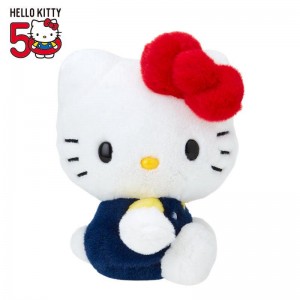 Sanrio Hello Kitty 50th Anniv. Plush Mascot (Dark Blue Overalls) Sanrio Characters Plushies USA | EVAFQ-4359