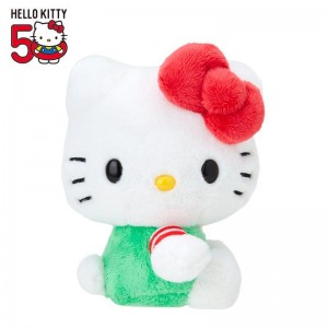 Sanrio Hello Kitty 50th Anniv. Plush Mascot (Green Overalls) Sanrio Characters Plushies USA | TEIJB-2768