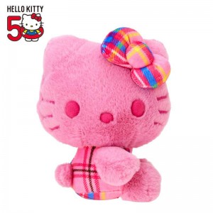 Sanrio Hello Kitty 50th Anniv. Plush Mascot (Pink Tartan) Sanrio Characters Plushies USA | RGCBO-0725