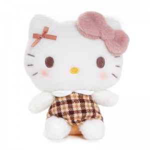 Sanrio Hello Kitty 7" Plush (Mocha Check Series) Sanrio Characters Plushies USA | VHPLX-5879