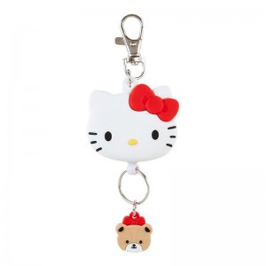 Sanrio Hello Kitty Bestie Face Reel Accessories Keychain USA | MFQNU-9205