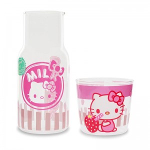 Sanrio Hello Kitty Carafe and Set (Strawberry Milk) Sanrio Characters Cups USA | XPGYR-5639