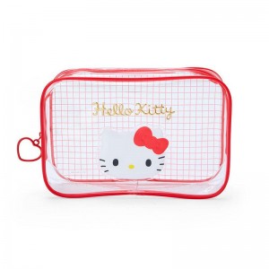 Sanrio Hello Kitty Clear Grid Zipper Bags Pouch USA | BULTE-5246