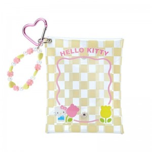 Sanrio Hello Kitty Clear Snap Mini (Pastel Check Series) Sanrio Characters Pouch USA | DKZCN-5190