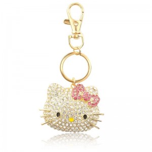 Sanrio Hello Kitty Face Pave 3D Bling Accessories Keychain USA | IKFSV-5249