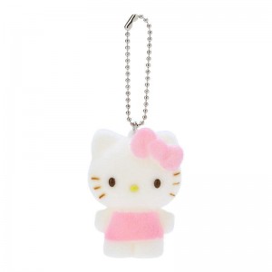 Sanrio Hello Kitty Flocked Mascot Accessories Keychain USA | BGXKA-9674