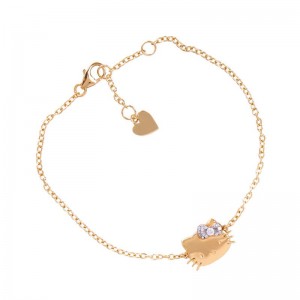 Sanrio Hello Kitty Gold Plated Sparkle Bow Sanrio Characters Bracelet USA | ETHVY-3781