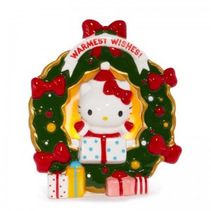 Sanrio Hello Kitty Holiday Wreath Ceramic Tealight Sanrio Characters Holder USA | UWHBN-6450