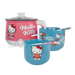 Sanrio Hello Kitty Hot Pot with Ramen Bowls Set Sanrio Characters Bowl USA | YOEXL-1508