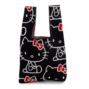 Sanrio Hello Kitty Knit (Black) Bags Shopper Bag USA | ZWJRX-1642