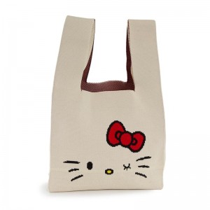 Sanrio Hello Kitty Knit (White) Bags Shopper Bag USA | OWETC-2509