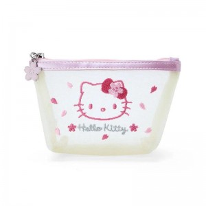 Sanrio Hello Kitty Mesh Zipper (Pink Sakura Series) Bags Pouch USA | FMUSC-4160