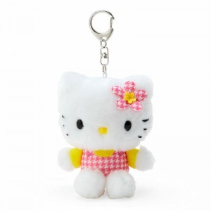 Sanrio Hello Kitty Plush Mascot (Floral Houndstooth Series) Sanrio Characters Keychain USA | EBUID-3012