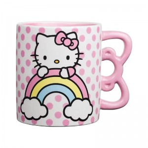 Sanrio Hello Kitty Sculpted Bow & Rainbow Ceramic Sanrio Characters Mug USA | MPGUK-0897