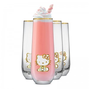 Sanrio Hello Kitty Stay Gold Stemless (Set of 4) Sanrio Characters Flutes USA | NTJSQ-4183