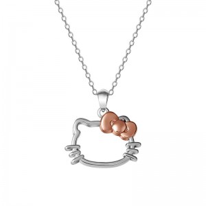 Sanrio Hello Kitty Sterling Silver Silhouette Sanrio Characters Necklace USA | OTRFP-7482