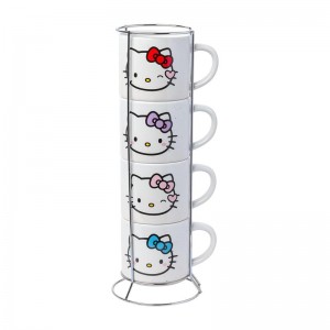 Sanrio Hello Kitty Winking Hearts 5-Piece Ceramic Stack Sanrio Characters Mug USA | SCGWN-7804