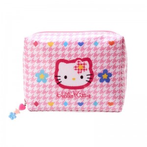 Sanrio Hello Kitty Zipper (Floral Houndstooth Series) Bags Pouch USA | MILXT-6901