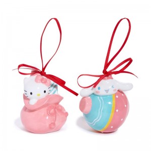 Sanrio Hello Kitty and Cinnamoroll 2-pc Holiday Ceramic Set (Pastel Sanrio Characters Ornament USA | MWTEK-5604