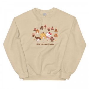 Sanrio Hello Kitty and Friends Autumn Woods Classic Apparel Crewneck Sweatshirt USA | KDUCT-1392