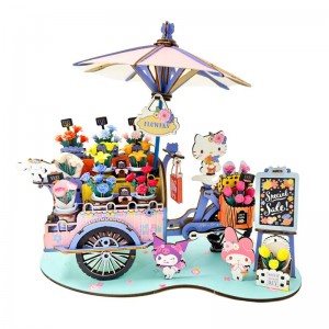 Sanrio Hello Kitty and Friends Flower Cart 3D Wooden Sanrio Characters Puzzles USA | JULMG-5804