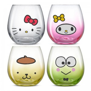 Sanrio Hello Kitty and Friends Hello Sippy Stemless (Set of 4) Sanrio Characters Glasses USA | MFCVX-8147