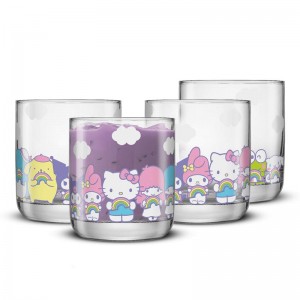 Sanrio Hello Kitty and Friends Rainbow Short Drinking (Set of 4) Sanrio Characters Glasses USA | UHWLG-3802