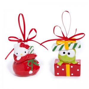 Sanrio Hello Kitty and Keroppi 2-pc Holiday Ceramic Set (Red) Sanrio Characters Ornament USA | KDGPS-1435