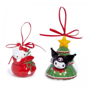 Sanrio Hello Kitty and Kuromi 2-pc Holiday Ceramic Set (Red) Sanrio Characters Ornament USA | HARMP-2875