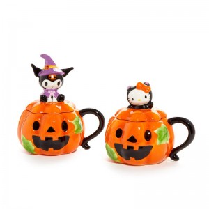 Sanrio Hello Kitty and Kuromi Pumpkin Ceramics Sanrio Characters Mug USA | JZOAS-5139