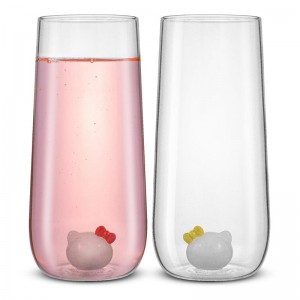 Sanrio Hello Kitty and Mimmy 3D Icon Tall Drinking (Set of 2) Sanrio Characters Glasses USA | HKBPJ-9203