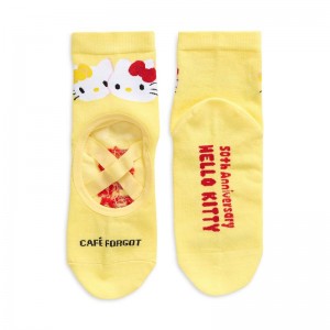 Sanrio Hello Kitty x Café Forgot Ballet (Yellow) Sanrio Characters Socks USA | UMXAF-8429