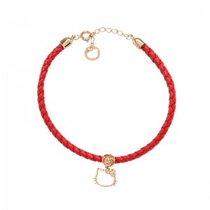 Sanrio Hello Kitty x Chow Tai Fook Rose Silhouette 18K Gold Red Sanrio Characters Bracelet USA | AZEYM-9382