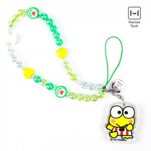 Sanrio Keroppi Beaded Charm Mobile Phone Sanrio Characters Wrist Straps USA | HIDBN-4530