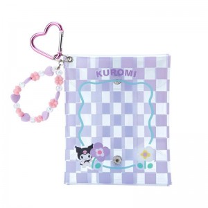 Sanrio Kuromi Clear Snap Mini (Pastel Check Series) Sanrio Characters Pouch USA | KQGBR-2873