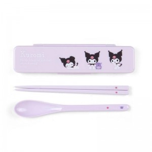 Sanrio Kuromi Everyday & Spoon Set Sanrio Characters Chopsticks USA | XUMCS-8265