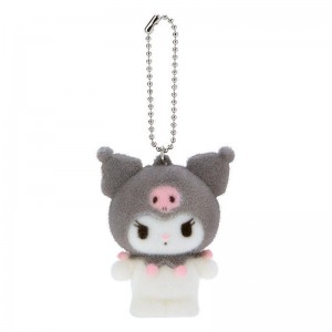 Sanrio Kuromi Flocked Mascot Accessories Keychain USA | OKNCI-2340