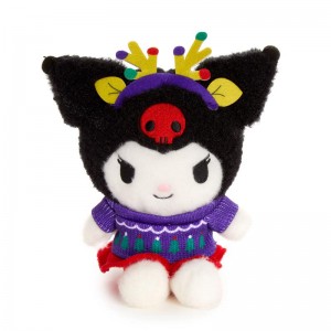 Sanrio Kuromi Fuzzy Plush (Sweater Weather Series) Sanrio Characters Plushies USA | DFZGW-0947