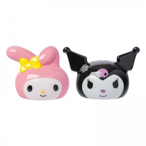 Sanrio My Melody And Kuromi Sculpted Ceramic Salt and Pepper Set Sanrio Characters Salt And Pepper Set USA | KCIQP-8352