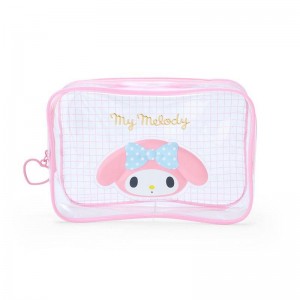 Sanrio My Melody Clear Grid Zipper Bags Pouch USA | DZCYW-8925