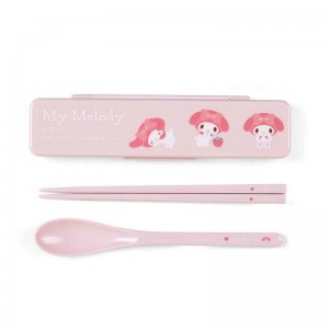 Sanrio My Melody Everyday & Spoon Set Sanrio Characters Chopsticks USA | ZPKCJ-6053