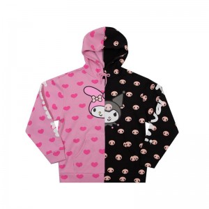 Sanrio My Melody & Kuromi Split Pullover Apparel Hoodie USA | EDJTR-5129